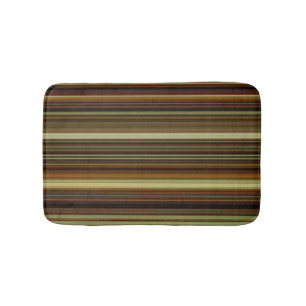 Bruin goud en groene strepen badmat