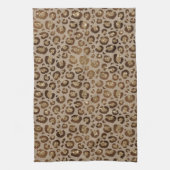 Bruin Goud Glitter Leopard Print Theedoek (Verticaal)