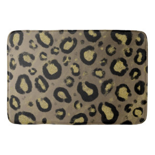 Bruin Goud Glitter & Zwart Luipaard Jachtluipaard Badmat