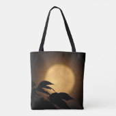 Bruin Goud Herfst Maan Abstracte Canvas tas (Achterkant)