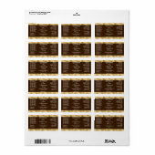 Bruin & Goud Klein Cosmetica Druppelfles Etiket (Full Sheet)