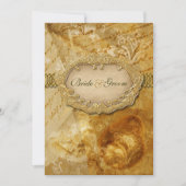 Bruin goud Victoriaans weding Kaart (Voorkant)