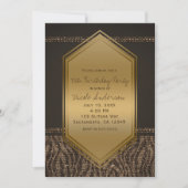 Bruin Goud Zebra Print Verjaardagsfeest Elk Evenem Kaart (Voorkant)