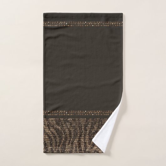Bruin & Goud Zebra Wild Animal Print Exotic Glam Bad Handdoek (Handdoek)