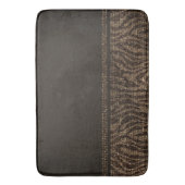 Bruin Goud Zebra Wild Animal Print Exotische Glam Badmat (Voorkant Verticaal)