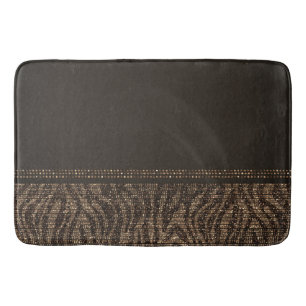Bruin Goud Zebra Wilde Dierenprint Exotisch Glamou Badmat