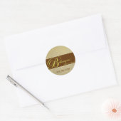 Bruin Gouden Damast Sticker (Envelop)