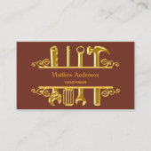 Bruin gouden werktuigen voor thuisreparatie foto Q Visitekaartje (Voorkant)