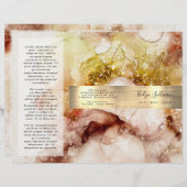 Bruin goudglitter waterverf brochure (Voorkant / Achterkant)
