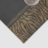 Bruin goudhoudende Zebra Sparkle Glam Monogram Ini Tissuepapier (Detail)