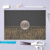 Bruin goudhoudende Zebra Sparkle Glam Monogram Ini Tissuepapier (Craft)