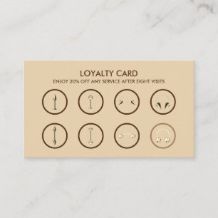 Bruin goudkleurig gelaatsmaakje doorboren klantenkaartje