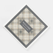 Bruin Grijs Classic Geometrische servetten Custom  (Hoek)