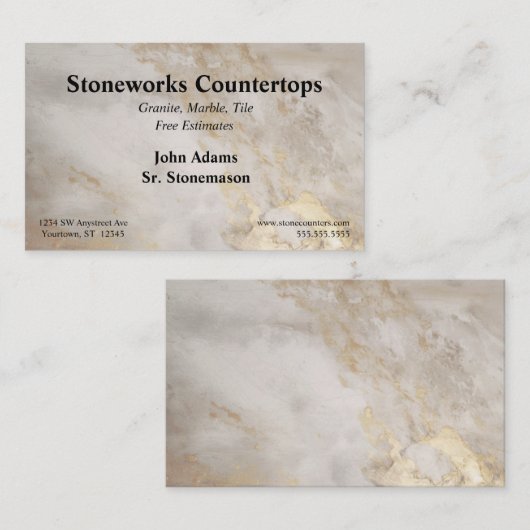 Bruin Grijs Goud Marmeren Countertops Visitekaartje (Voorkant / Achterkant)