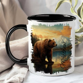 Bruin Grizzly Beer Mountain Lake Reflection Mok