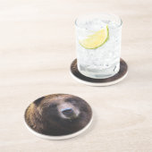 Bruin Grizzly Beer Zandsteen Onderzetter (Zijkant)