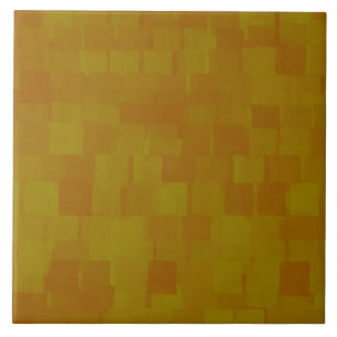 Bruin Groen Abstract Patroon Tegeltje