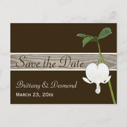 Bruin Groen Bloedend Hart Save the Date Briefkaart (Voorkant)