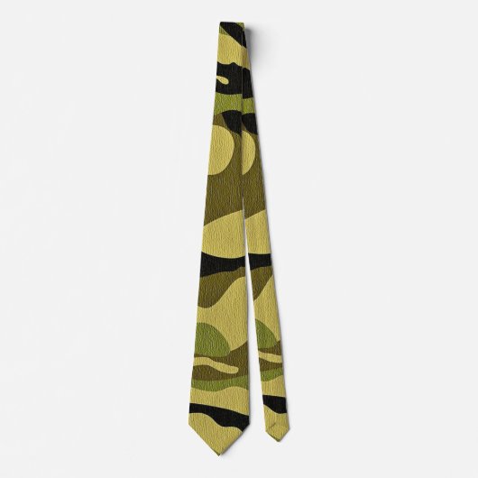 Bruin groen en zwart camouflage stropdas (Voorkant)