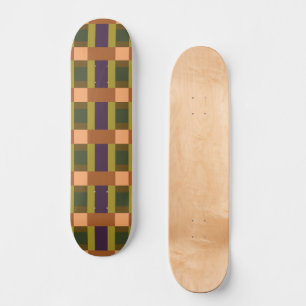 Bruin groen Paars kleurenblok afdrukken Skateboard