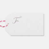 Bruin groen  vrolijk kerstfeest cadeaulabel (Achterkant Horizontaal)