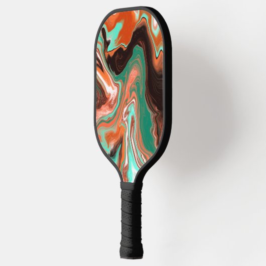 Bruin, groen, zwart verfeffect van het verfproces pickleball paddle (Links)