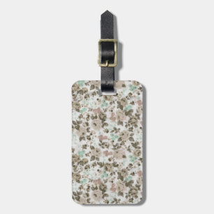  bruin groene stutten Rozen Floral Pattern Bagagelabel