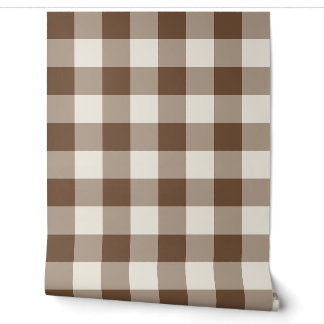 Bruin groot geruit gingham behang