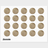 Bruin Grungy Wood Ronde Sticker (Vel)