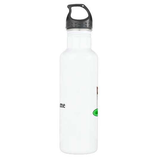 Bruin Haar Golfer Gepersonaliseerde Waterfles Waterfles (Achterkant)