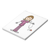 Bruin hair Vrouw Stick Figuur Nurse Notitieblok (Gedraaid)