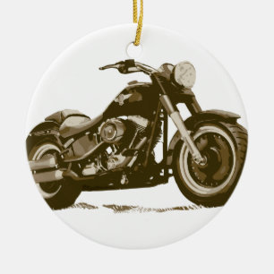 Bruin Harley-motorfiets Keramisch Ornament