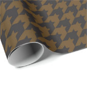 Bruin-heoundstooth-textielpatroon Cadeaupapier (Rol Hoek)