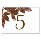 Bruin Herfst Blad Stempel Tafelnummers (Voorkant)