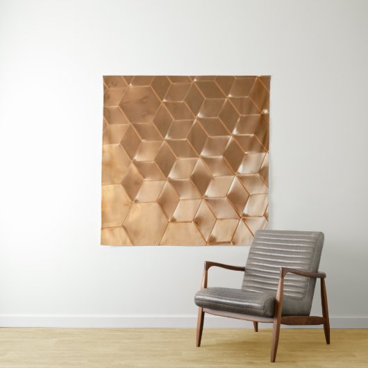 Bruin honingraatpaneel wandkleed (In Situ (horizontaal))