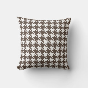 Bruin Houndstooth Patroon Kussen