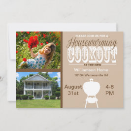 Bruin Housewarming Cookout Uitnodiging