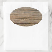 bruin hout dicht ovale sticker (Tas)