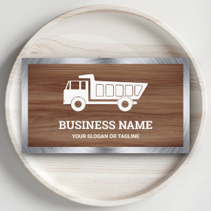 Bruin Hout Grain Bouw Hauling Dump Truck Visitekaartje