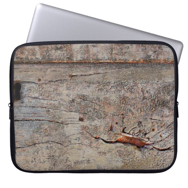 Bruin hout laptop sleeve (Voorkant)