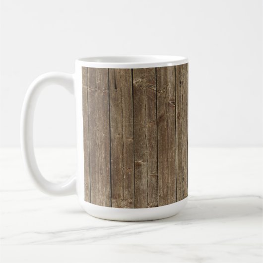 Bruin hout Patroon Handsome Rustic Koffiemok (Links)