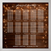 Bruin Hout String Lichten 13 Tafels Trouwstoelen Poster (Voorkant)