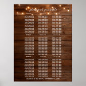 Bruin Hout String Lichten 9 Tafels Trouwstoelen Poster (Voorkant)