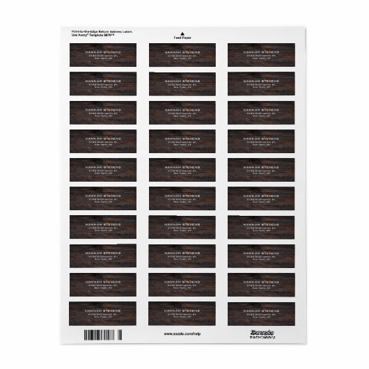 Bruin Hout Textuur Professioneel Elegant Modern Etiket (Full Sheet)