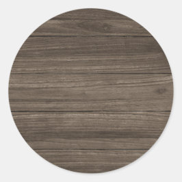 Bruin Houten Bord Uitzicht Elegante Sjabloon Ronde Sticker