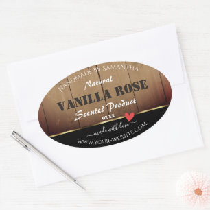 Bruin-houten korrels Verpakkingslabels Hart Ovale Sticker