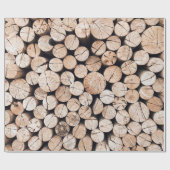 Bruin houten loghout cadeaupapier (Vlak)