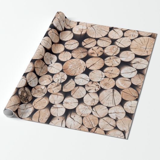 Bruin houten loghout cadeaupapier (Uitgerold)