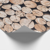 Bruin houten loghout cadeaupapier (Hoek)