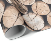 Bruin houten loghout cadeaupapier (Rol Hoek)